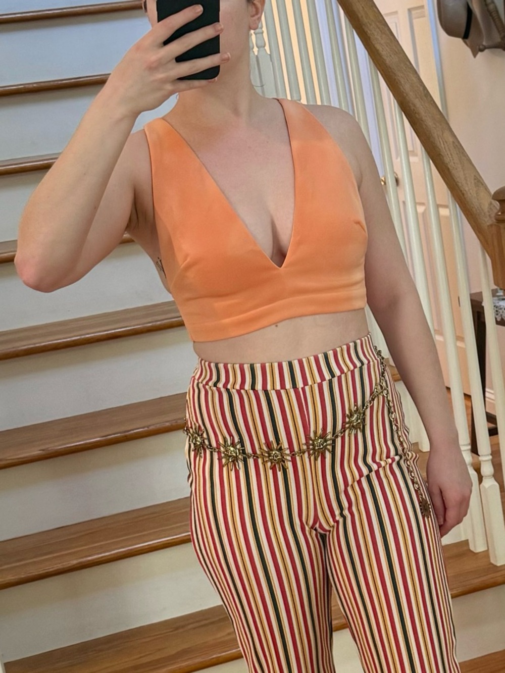 *3 for $9* Peach V-Neck Crop Top
